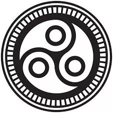 RPM Disc Logo a circular symbol with a tri-spiral design known as a triskelion within a ring of small triangles and dots.
