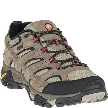 A single hiking shoe with a rugged sole and laces, incorporating shades of brown and grey, displayed against a white background.